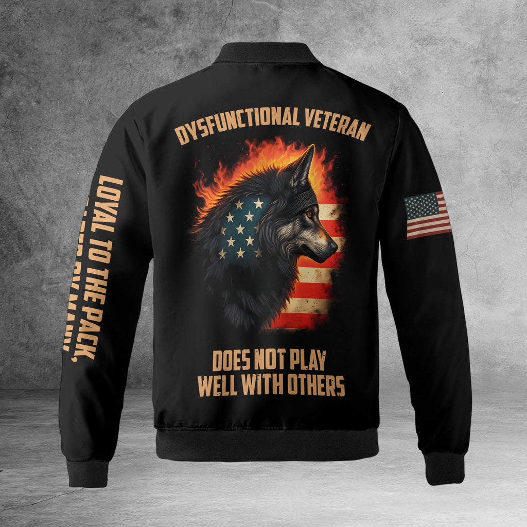 Dysfunctional Veteran All-over Print Bomber Jacket product image 7