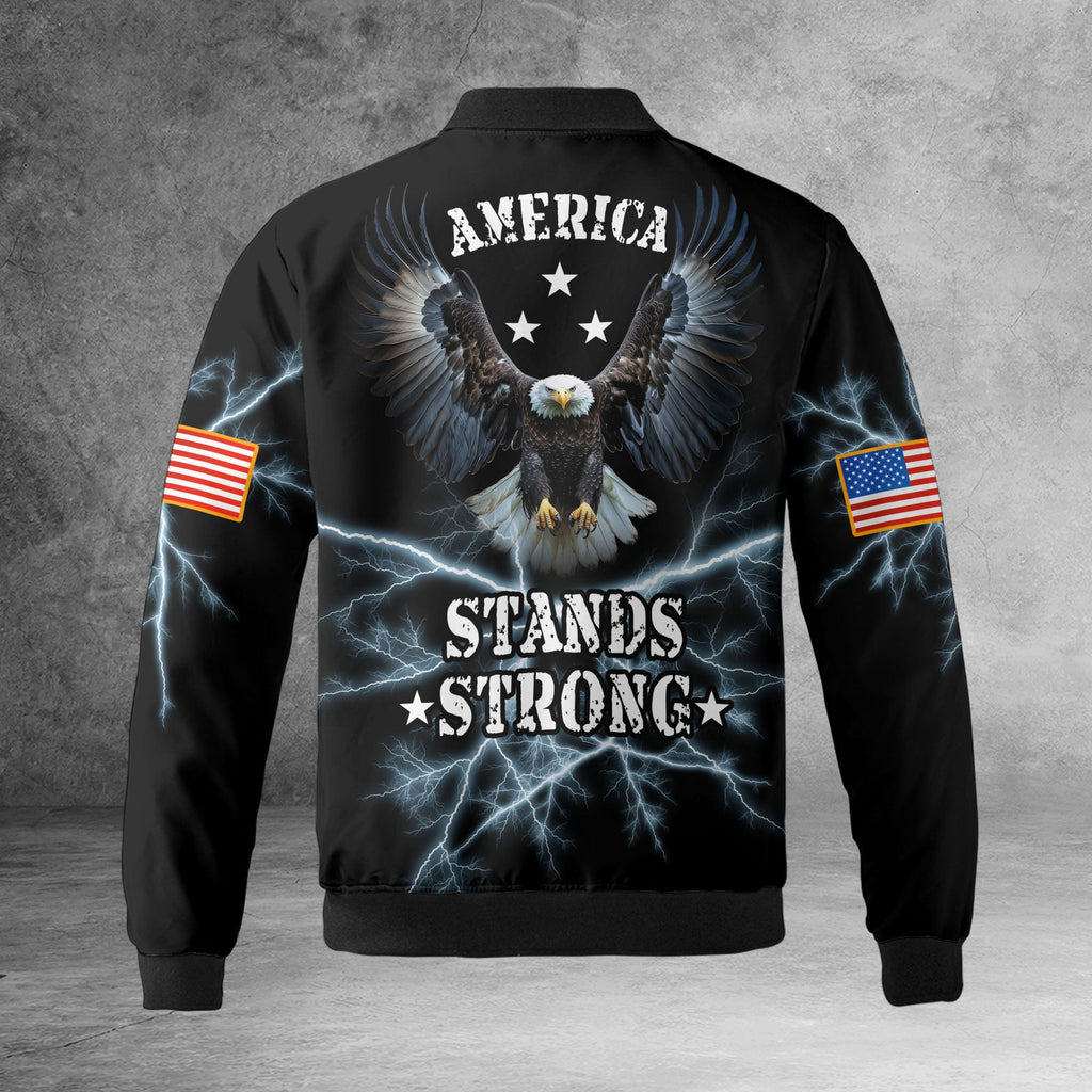 U.S. Veteran Pride All-over Print Bomber Jacket product image 7