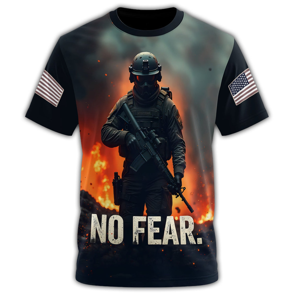 No Fear No Retreat Veteran All-over Print T-Shirt product image 2