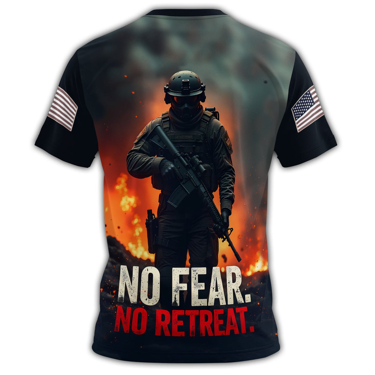 No Fear No Retreat Veteran All-over Print T-Shirt product image 3