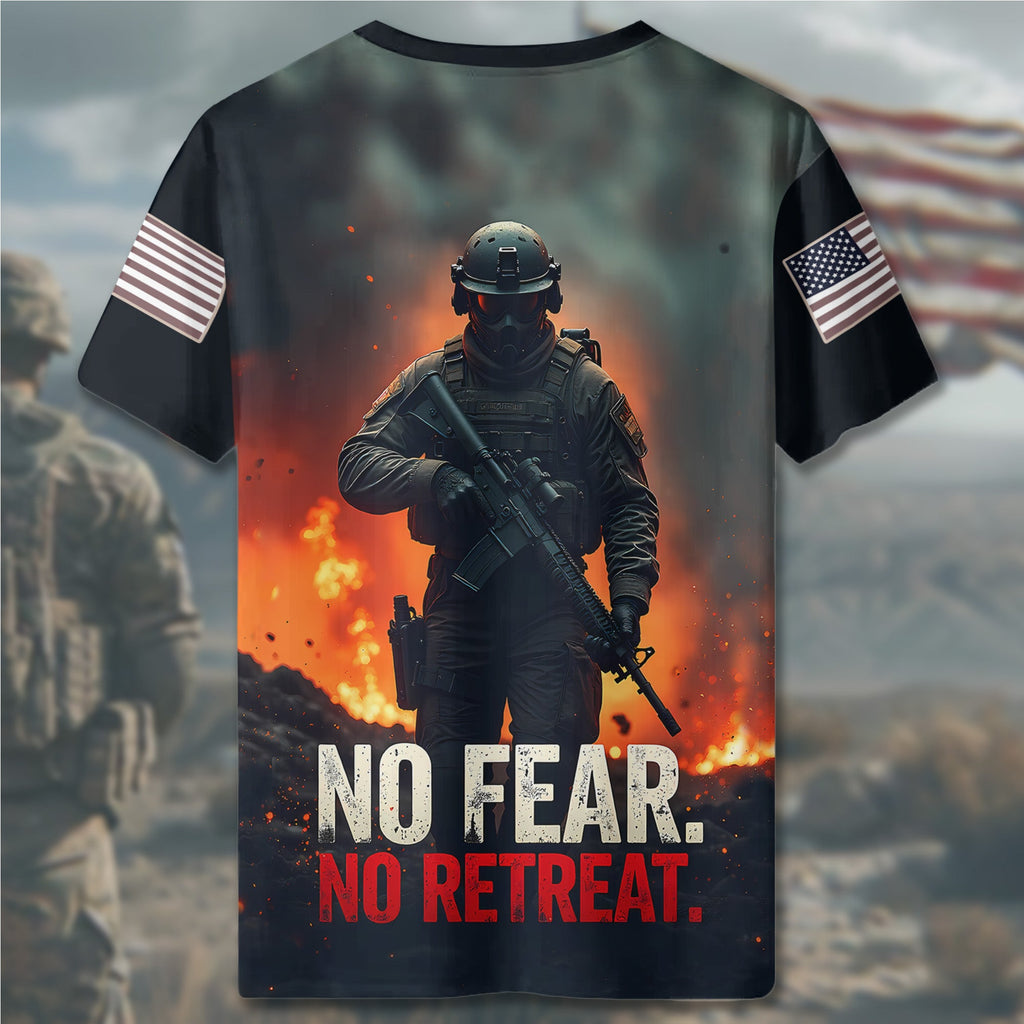 No Fear No Retreat Veteran All-over Print T-Shirt product image 5
