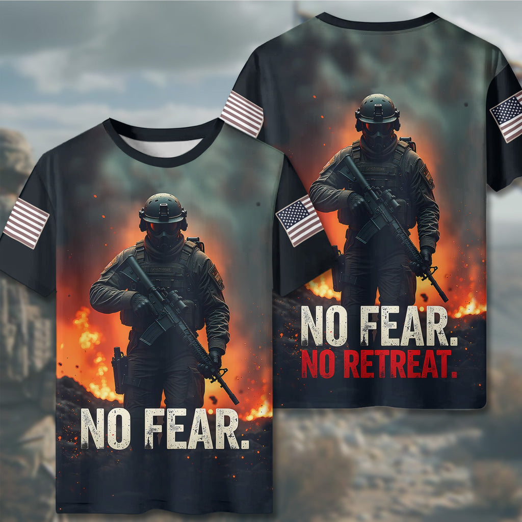 No Fear No Retreat Veteran All-over Print T-Shirt product image 6
