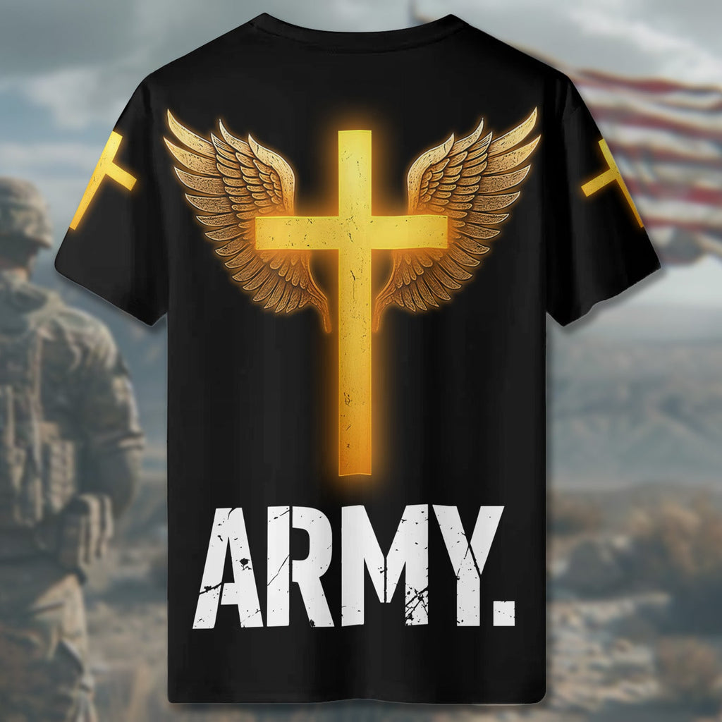 Enlisted in God’s Army All-over Print T-Shirt product image 5
