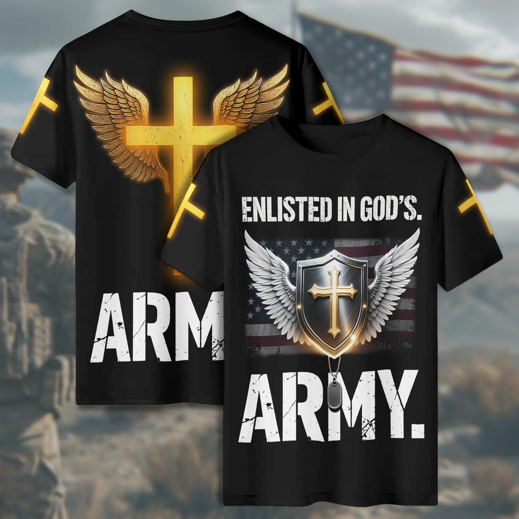 Enlisted in God’s Army All-over Print T-Shirt product image 6