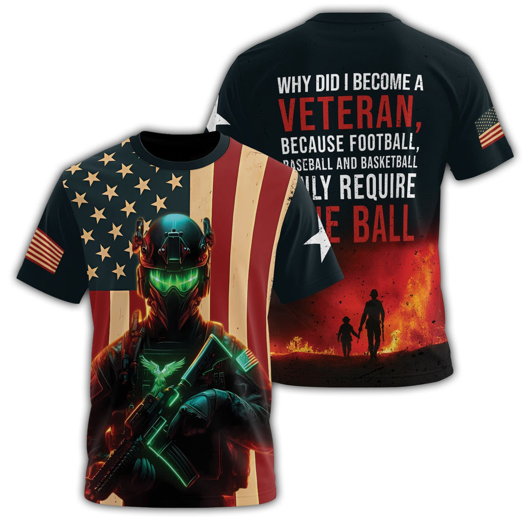 Why Did I Become a Veteran All-over Print T-Shirt product image 1