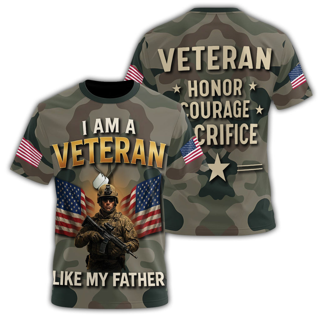 I Am a Veteran Like My All-over Print T-Shirt product image 1