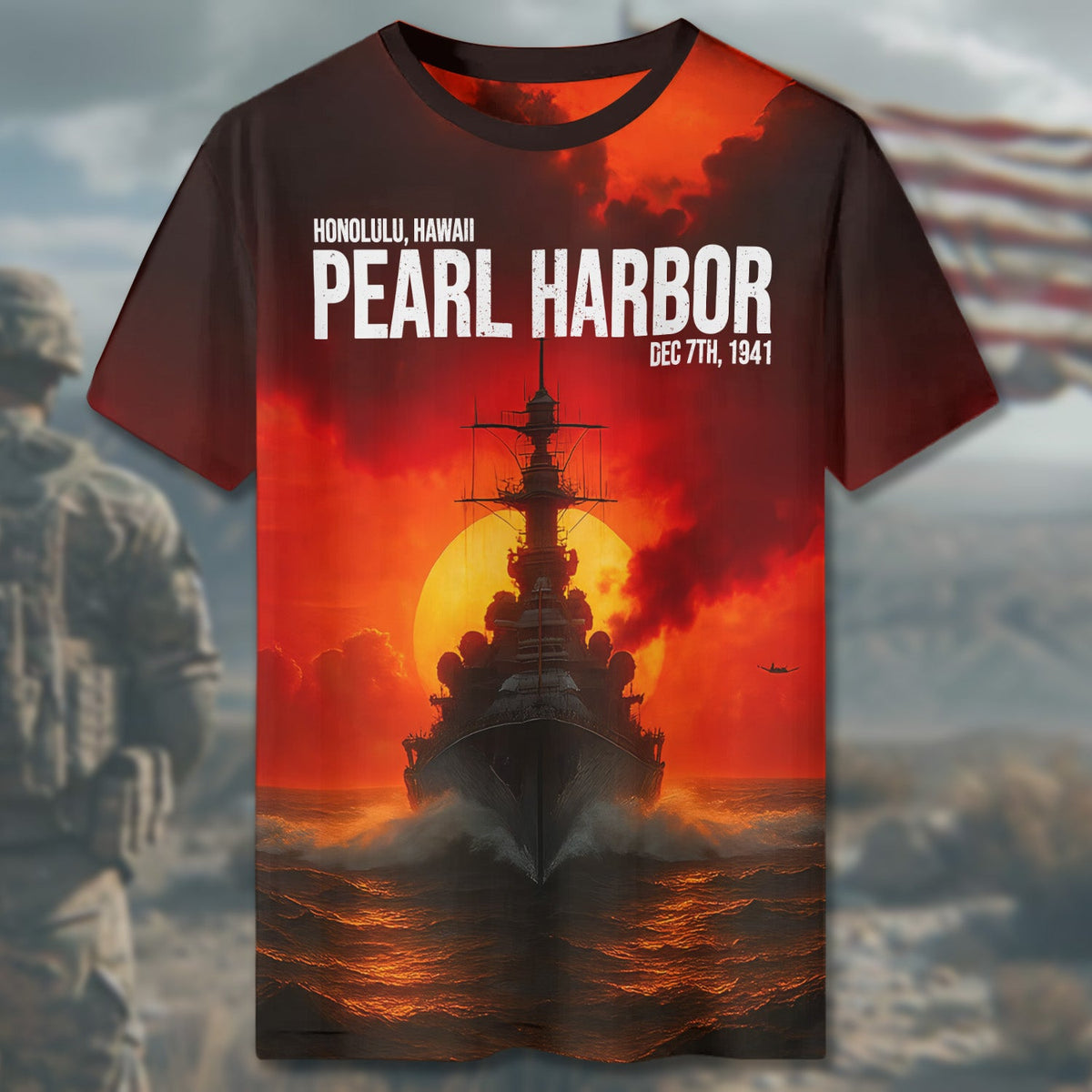 Pearl Harbor Honolulu All-over Print T-Shirt product image 4