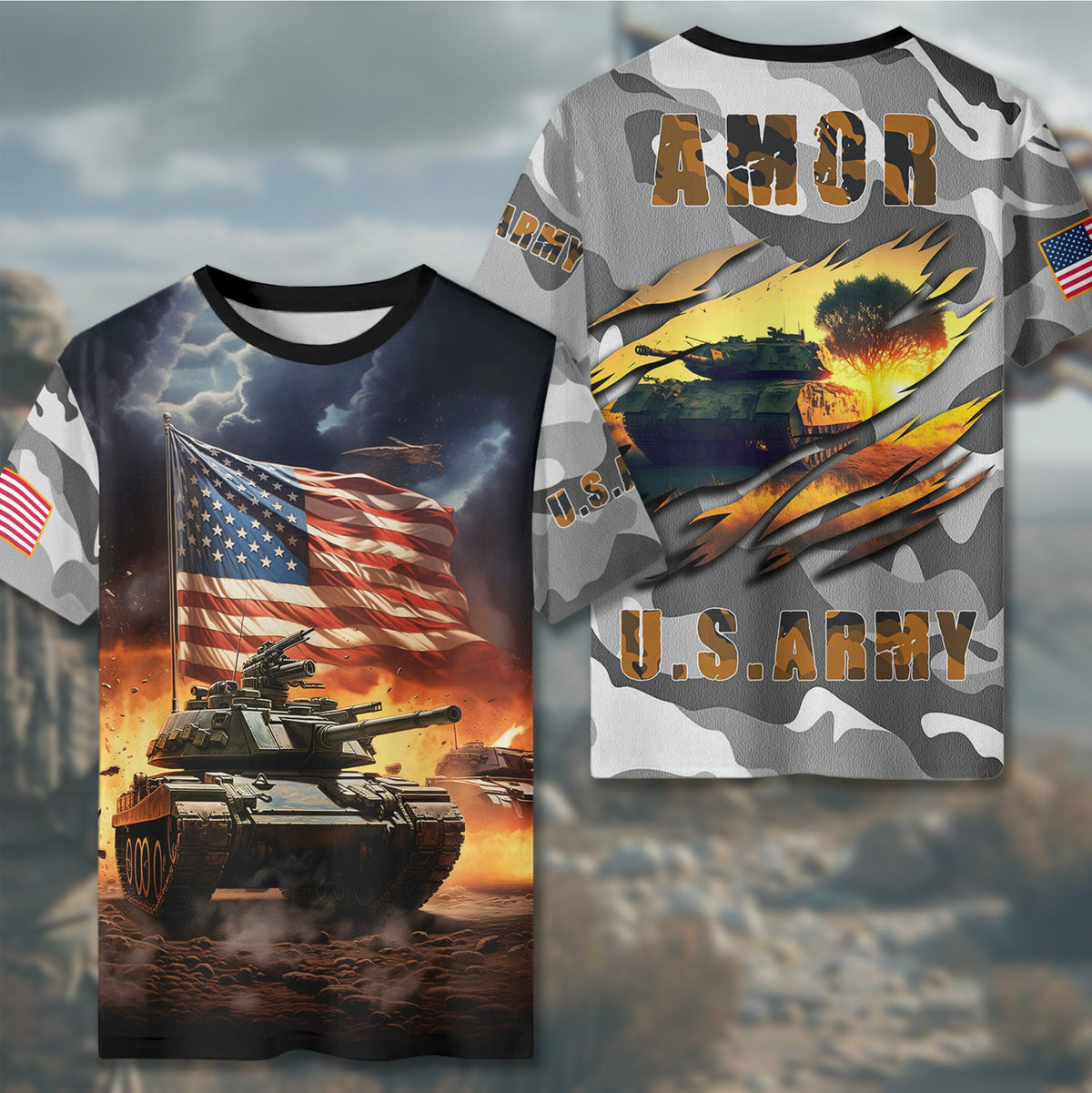 Amor U.S. Army Love Loyalty All-over Print T-Shirt product image 6