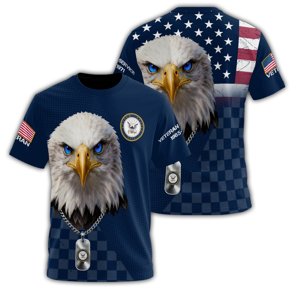 US Navy Veteran Service All-over Print T-Shirt product image 1