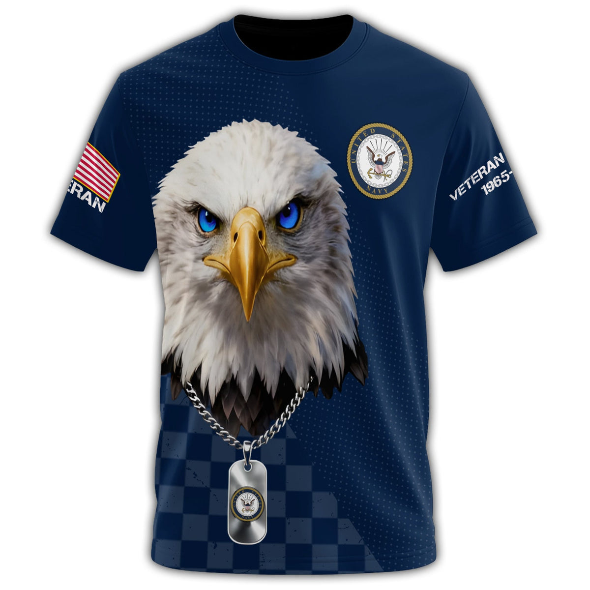 US Navy Veteran Service All-over Print T-Shirt product image 2