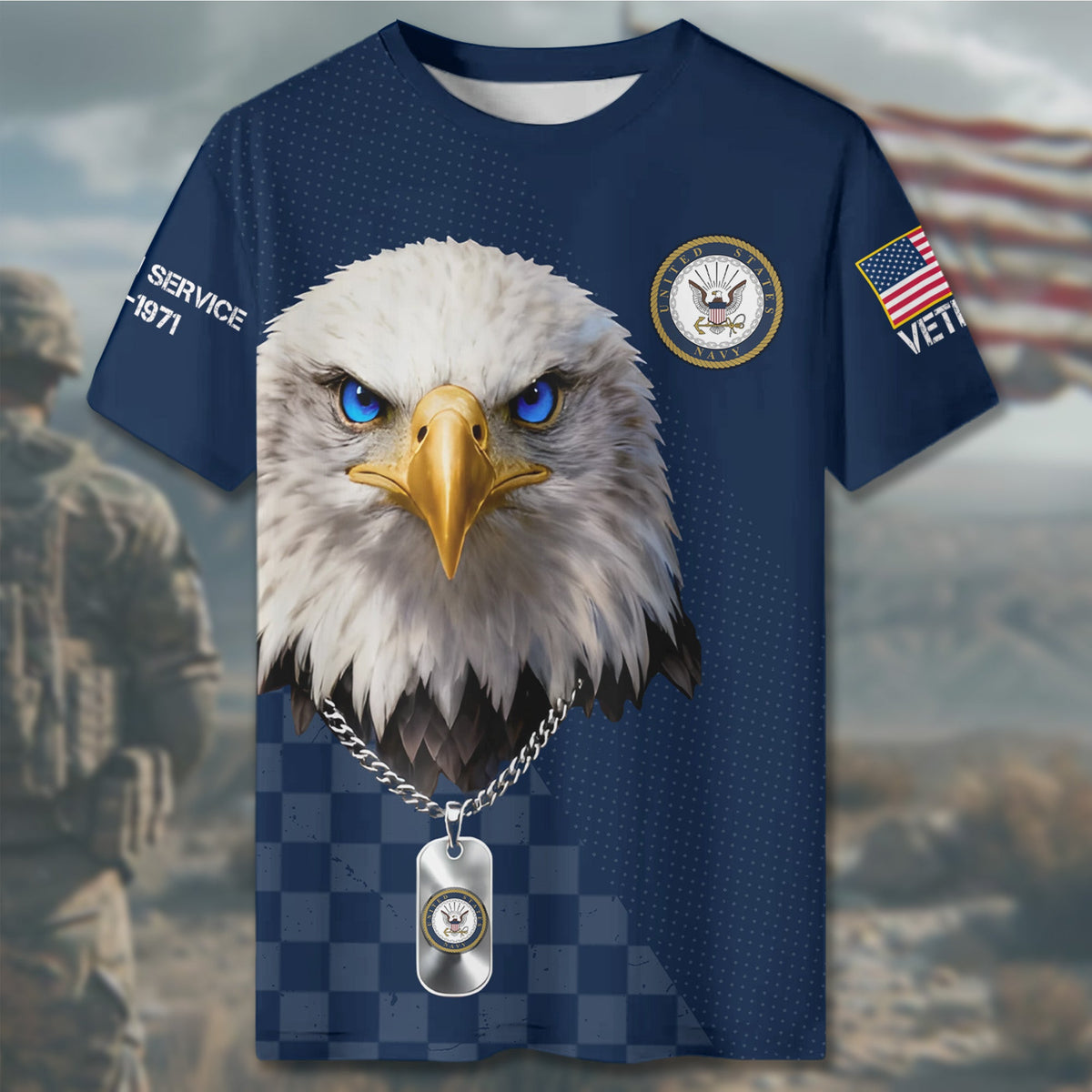 US Navy Veteran Service All-over Print T-Shirt product image 4