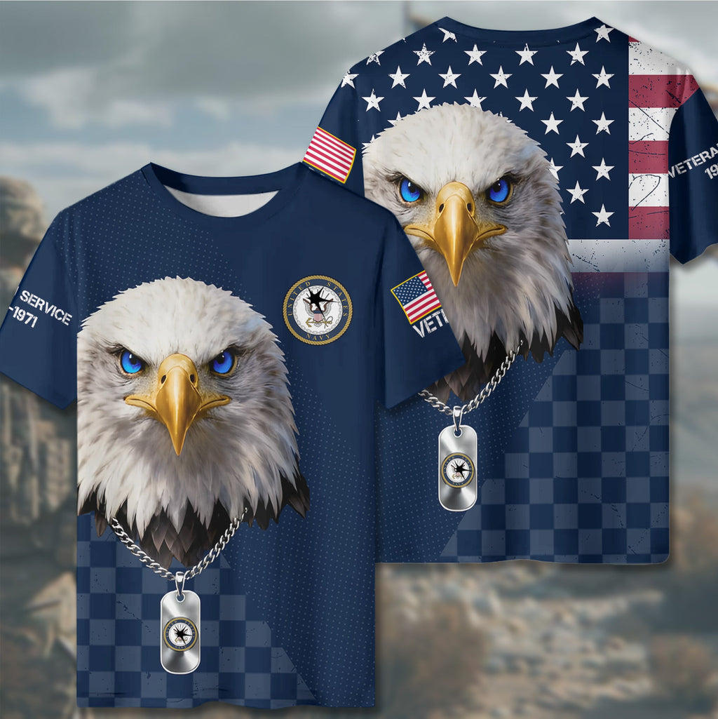 US Navy Veteran Service All-over Print T-Shirt product image 6