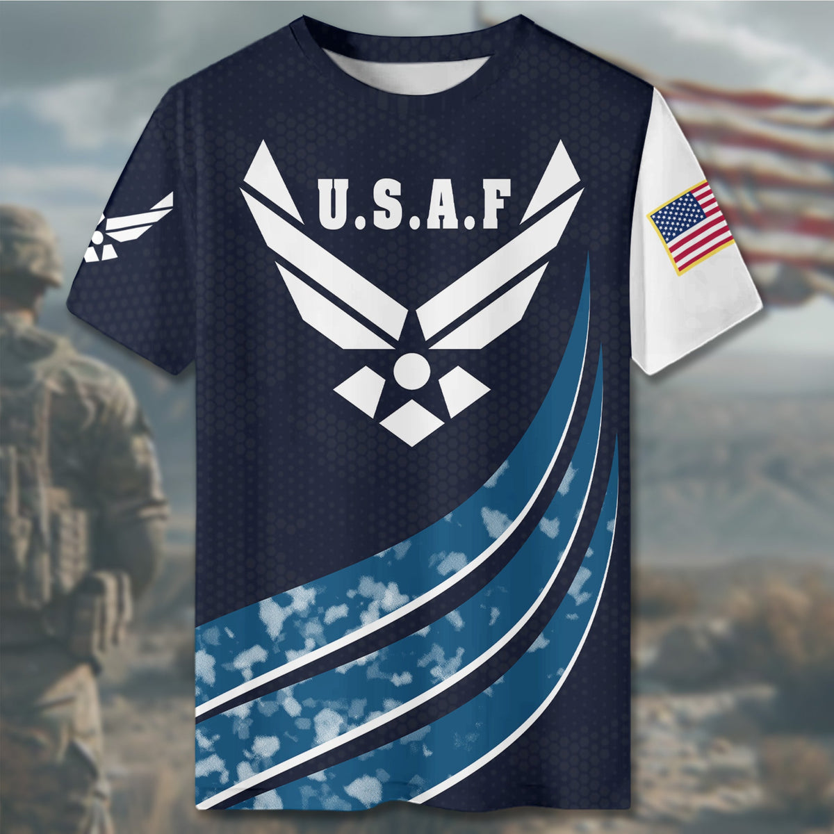 U.S.A.F Proud Wingmen of All-over Print T-Shirt product image 4