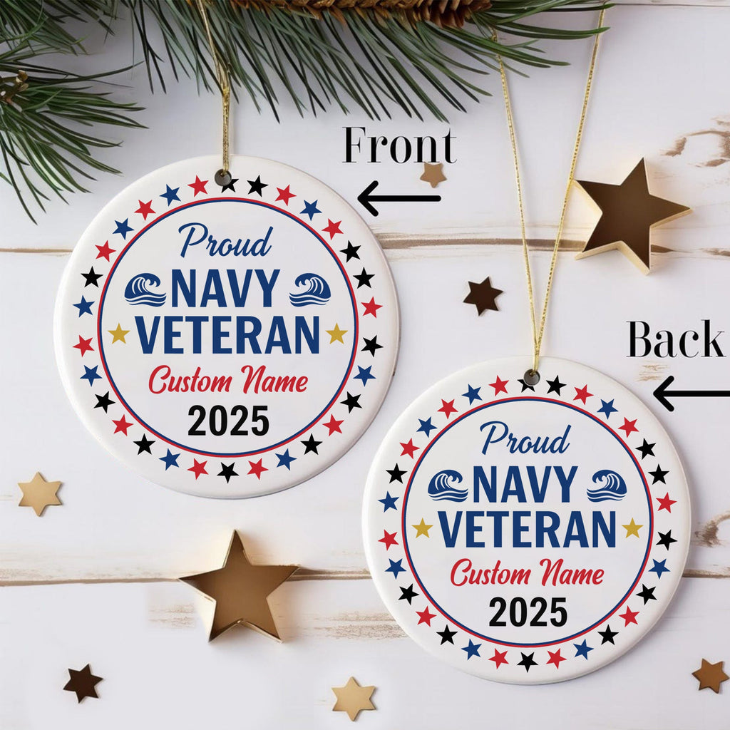 Proud Navy Veteran Personalized Ornament