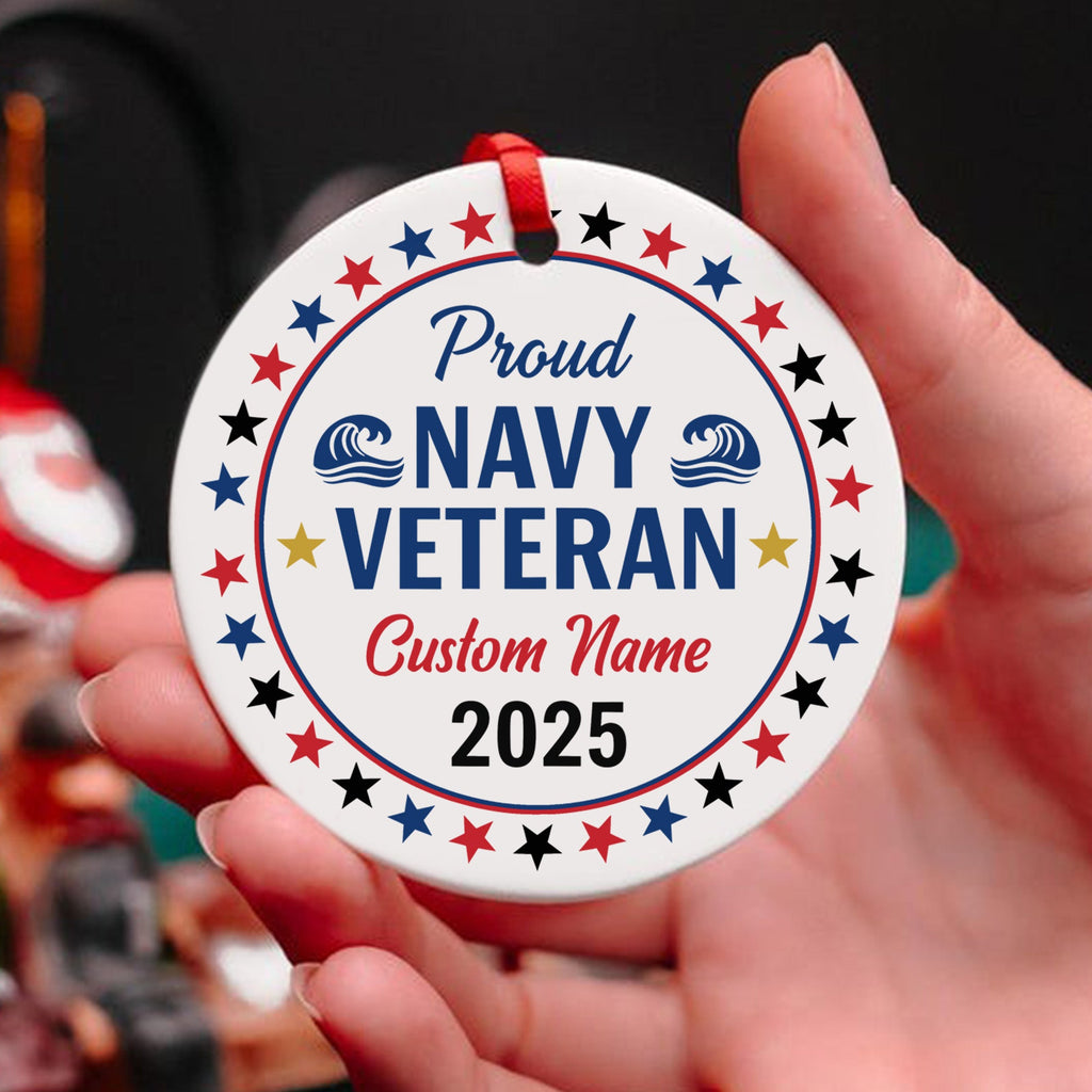 Proud Navy Veteran Personalized Ornament