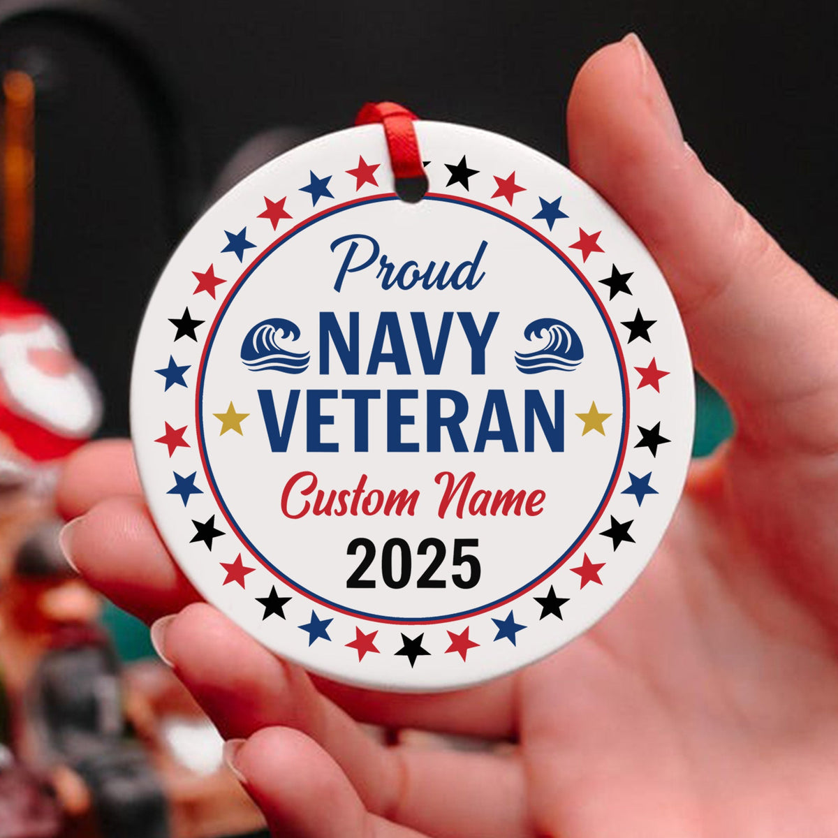Proud Navy Veteran Personalized Ornament