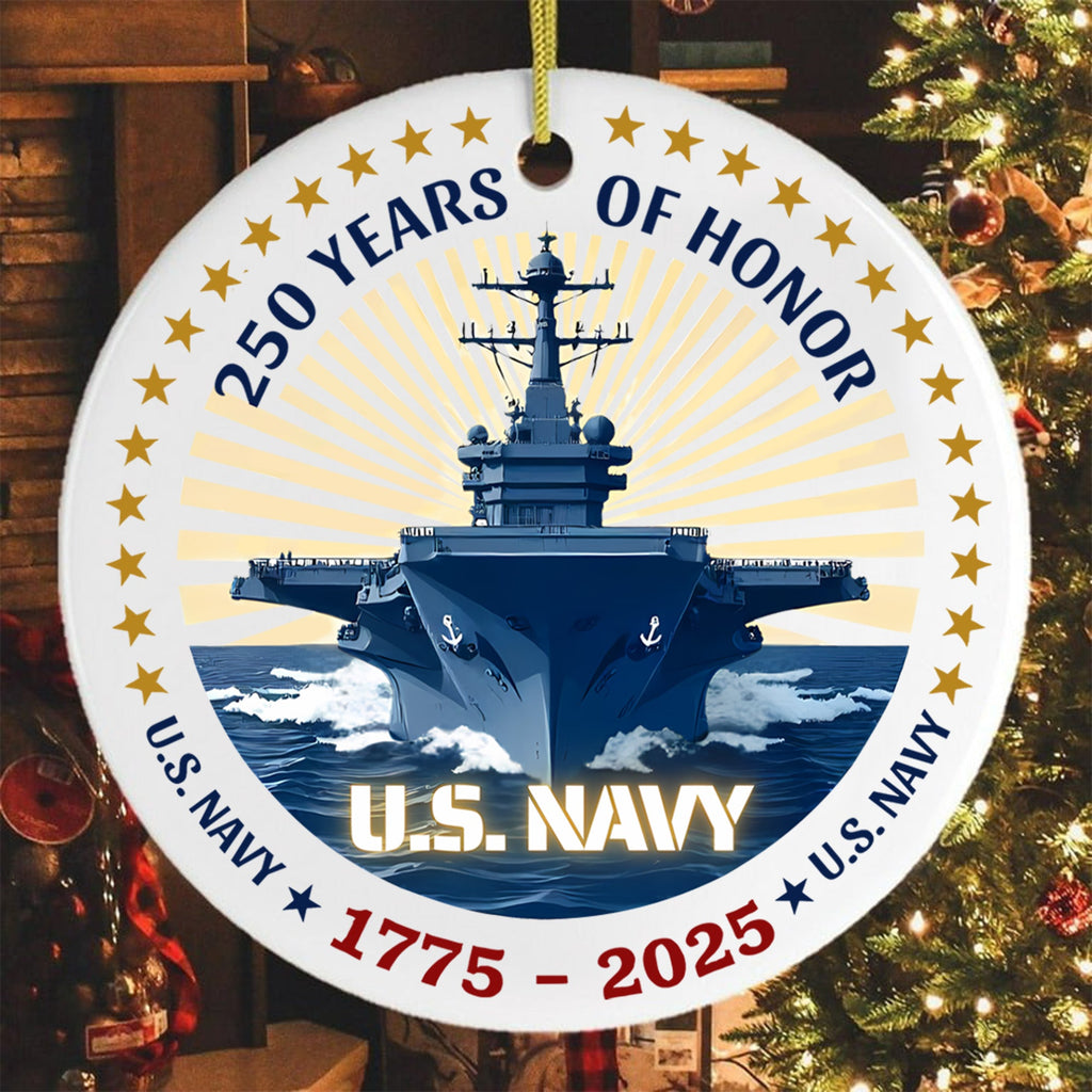 US Navy 250 Years of Honor Veteran Ornament