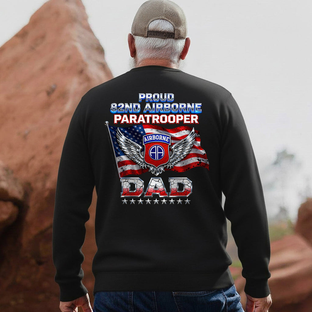 Proud 82nd Airborne Paratrooper Dad US Sweatshirt product image 4