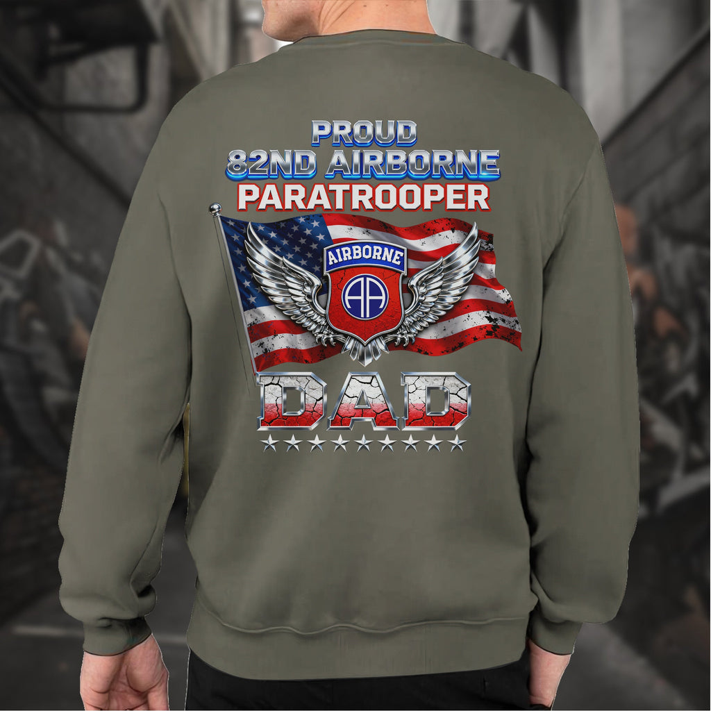 Proud 82nd Airborne Paratrooper Dad US Sweatshirt product image 10