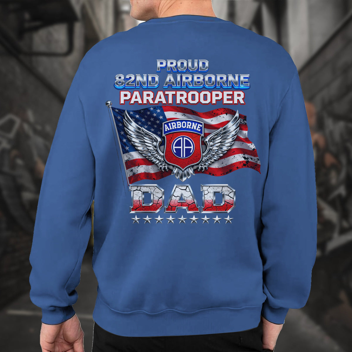 Proud 82nd Airborne Paratrooper Dad US Sweatshirt product image 13
