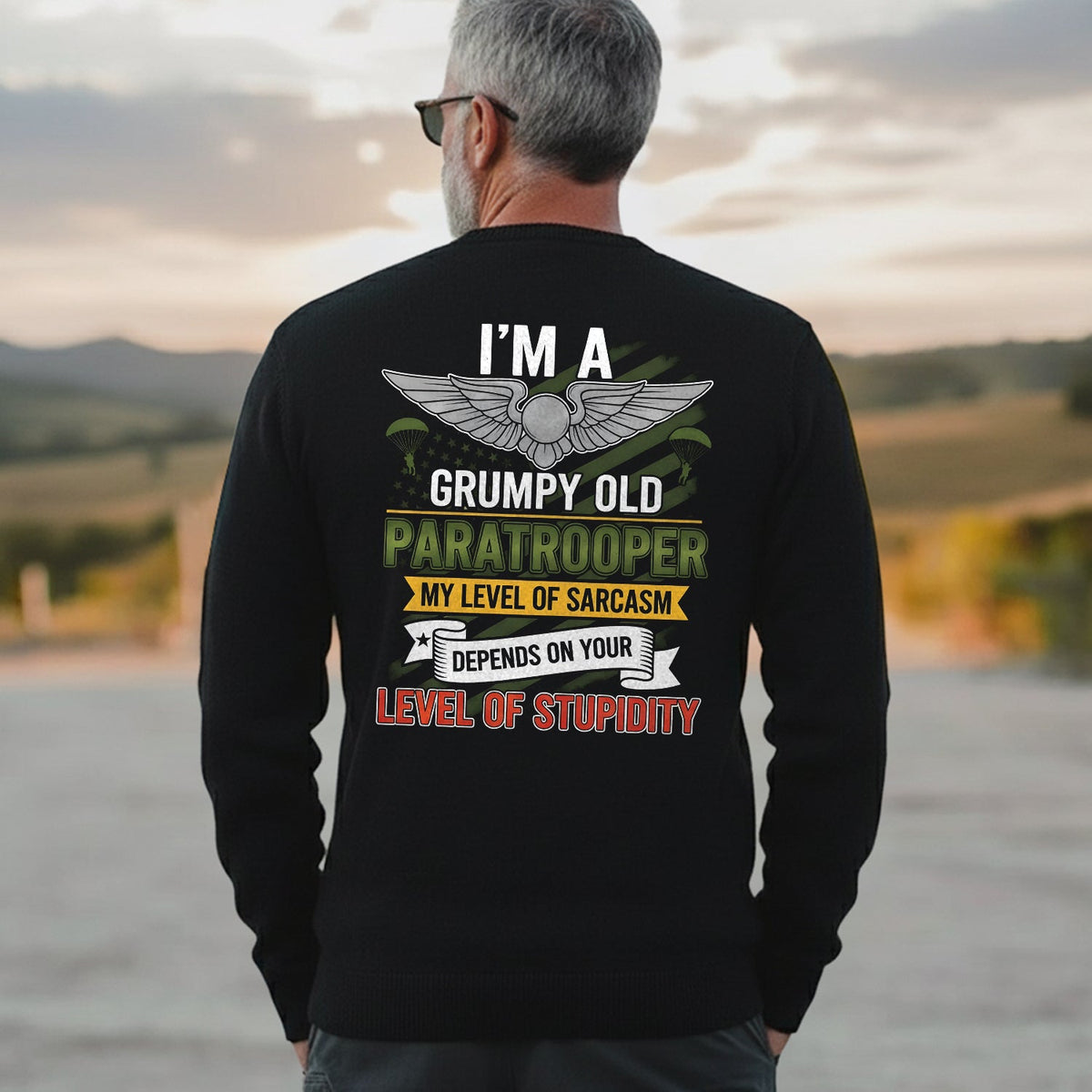 I'm a Grumpy Old Paratrooper My Sarcasm Sweatshirt product image 3