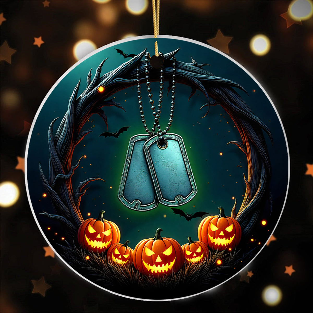 Salute Dogtags Proud US Military Veteran Honor Ornament