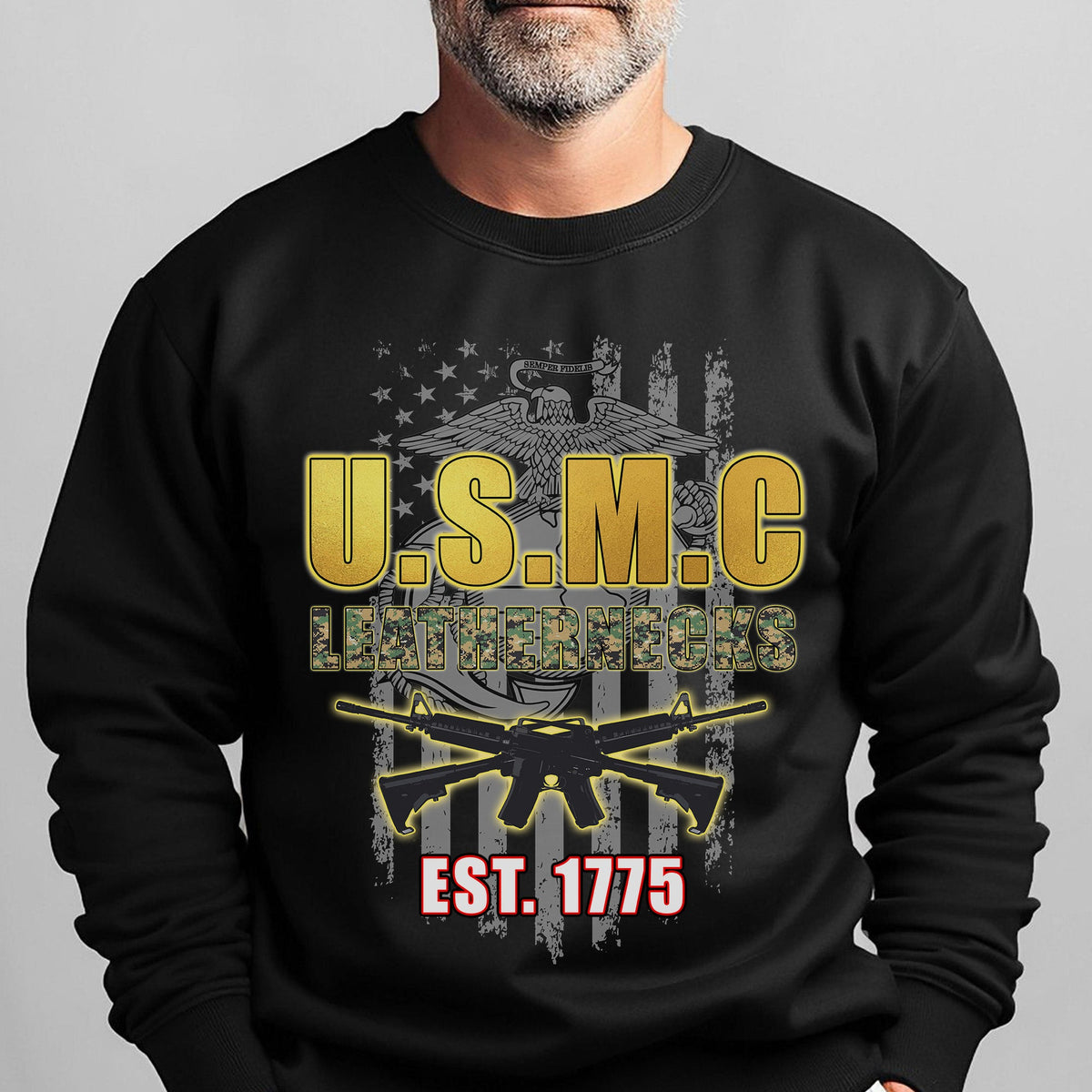 USMC Leathernecks Est 1775 Proud US Sweatshirt product image 6