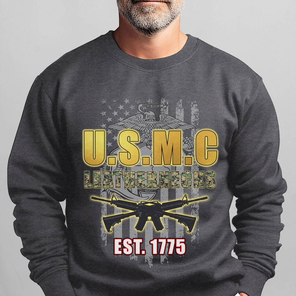 USMC Leathernecks Est 1775 Proud US Sweatshirt product image 7