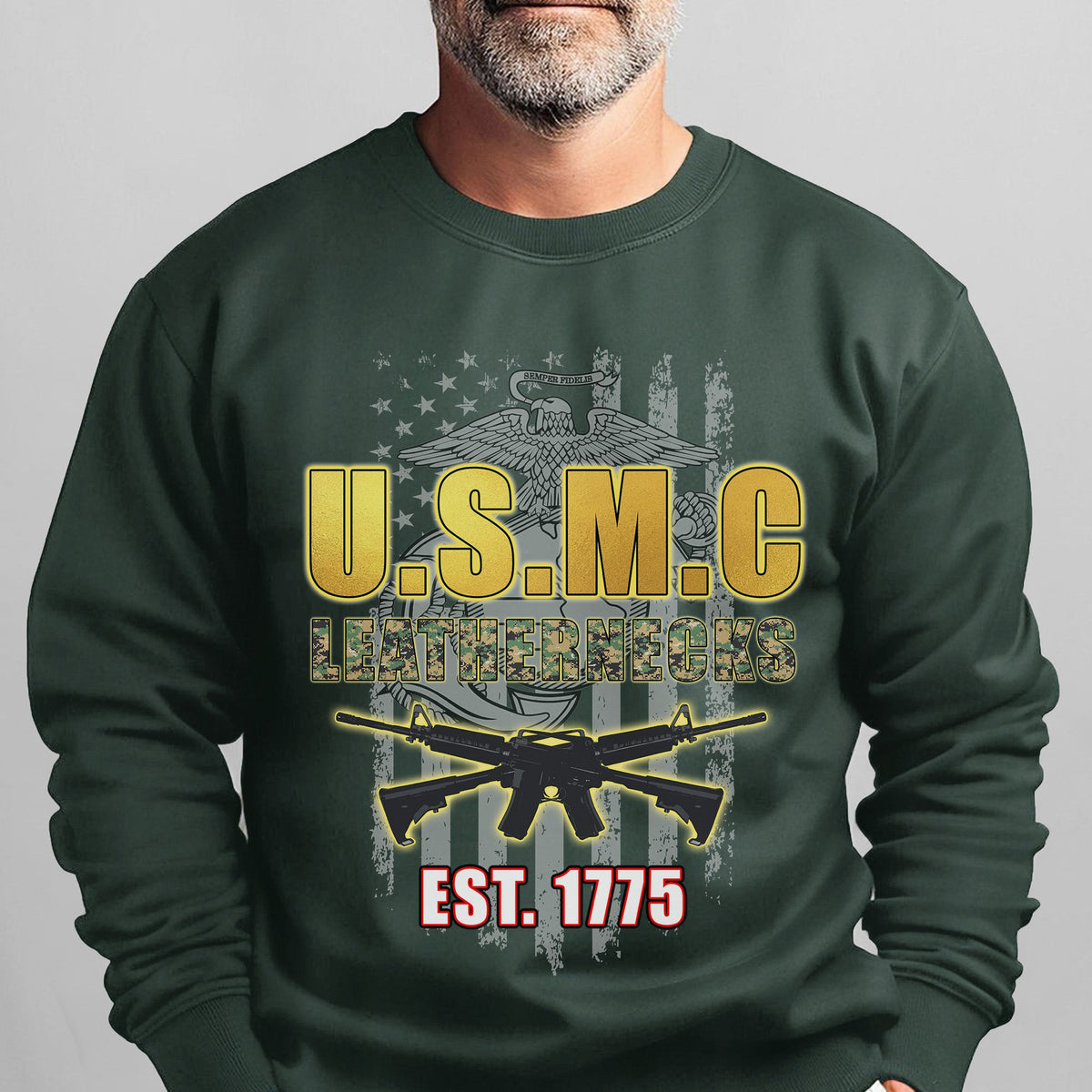 USMC Leathernecks Est 1775 Proud US Sweatshirt product image 11