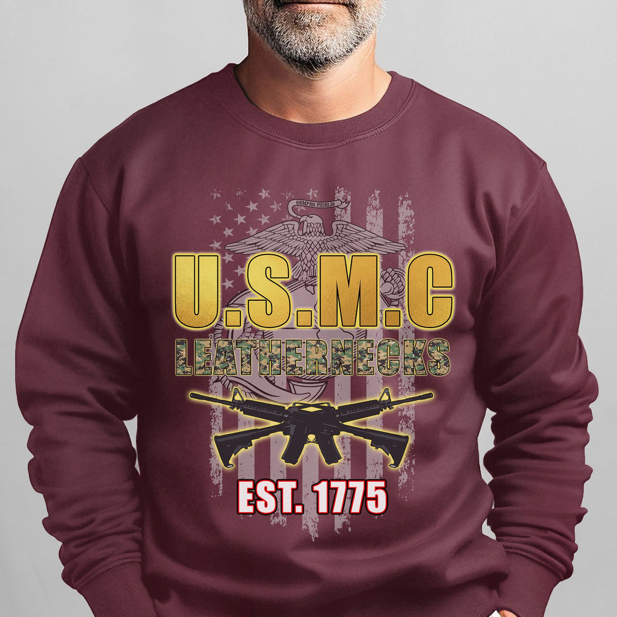 USMC Leathernecks Est 1775 Proud US Sweatshirt product image 14