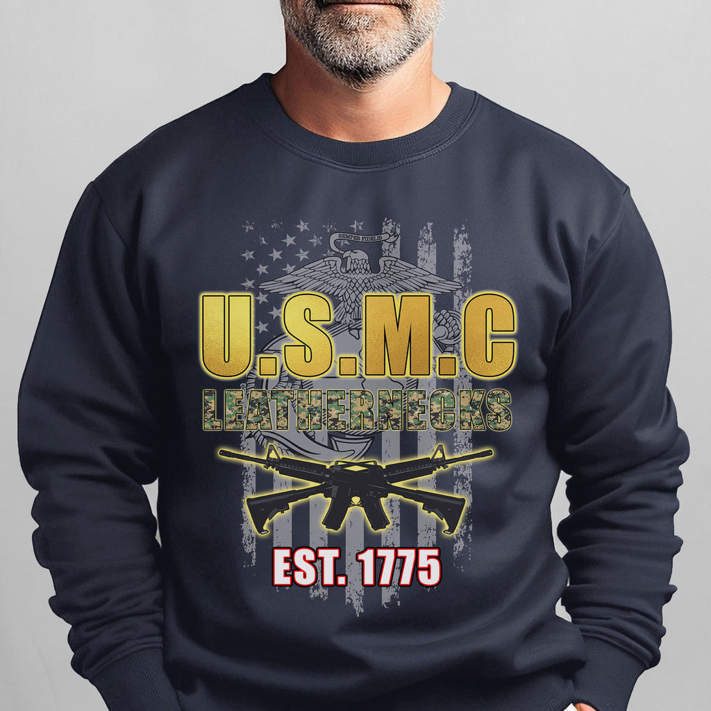 USMC Leathernecks Est 1775 Proud US Sweatshirt product image 8