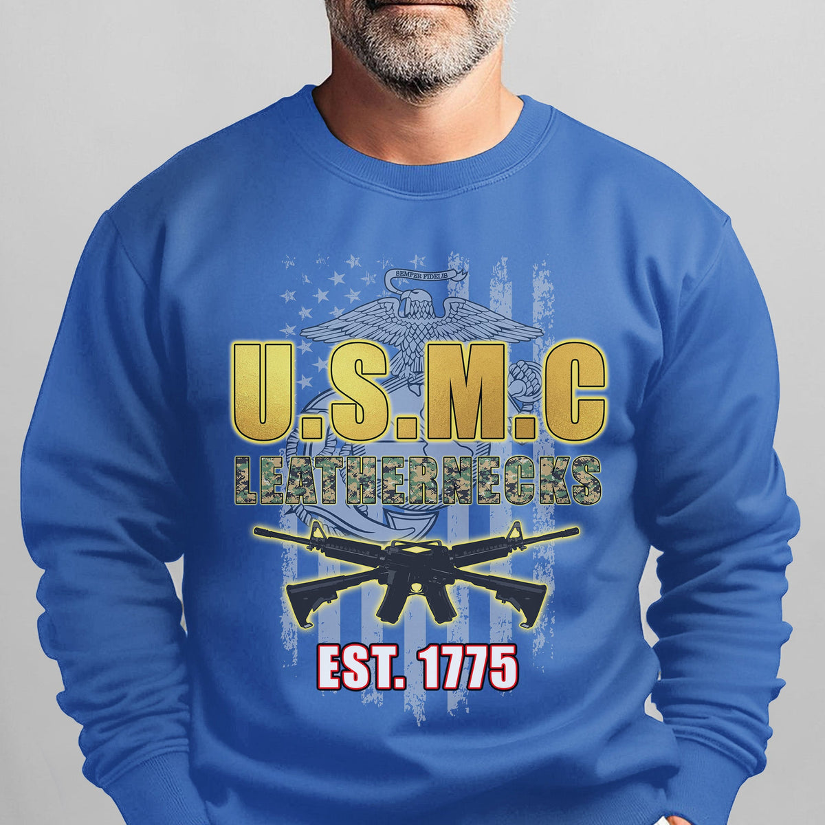 USMC Leathernecks Est 1775 Proud US Sweatshirt product image 13