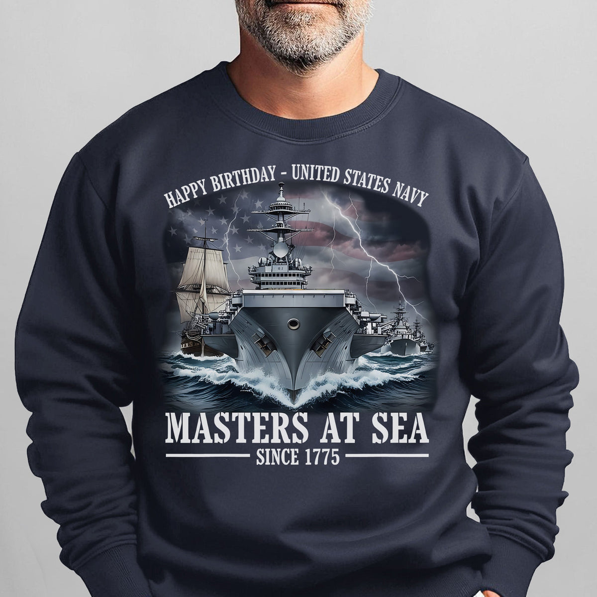 Happy Birthday United States Navy Since Sweatshirt product image 8