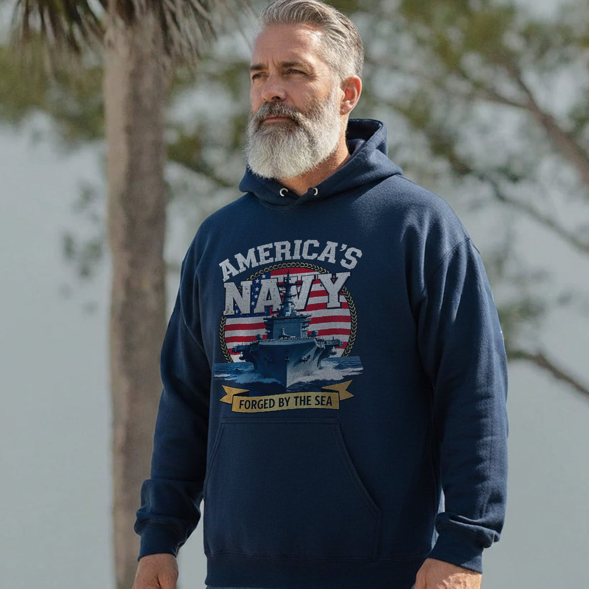 America's Navy Force by the Sea Proud US Hoodie product image 2