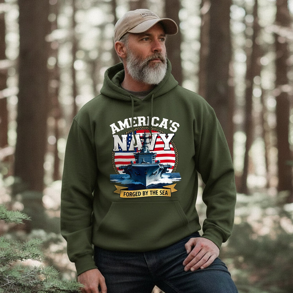 America's Navy Force by the Sea Proud US Hoodie product image 4