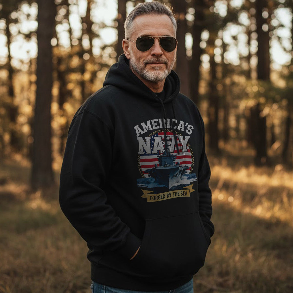America's Navy Force by the Sea Proud US Hoodie product image 5