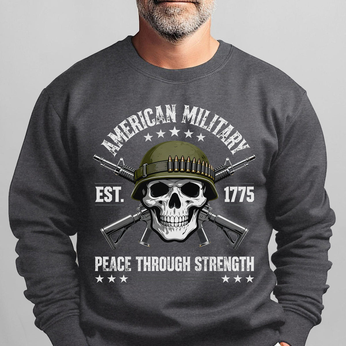 American Military Est 1775 Peace Sweatshirt product image 7