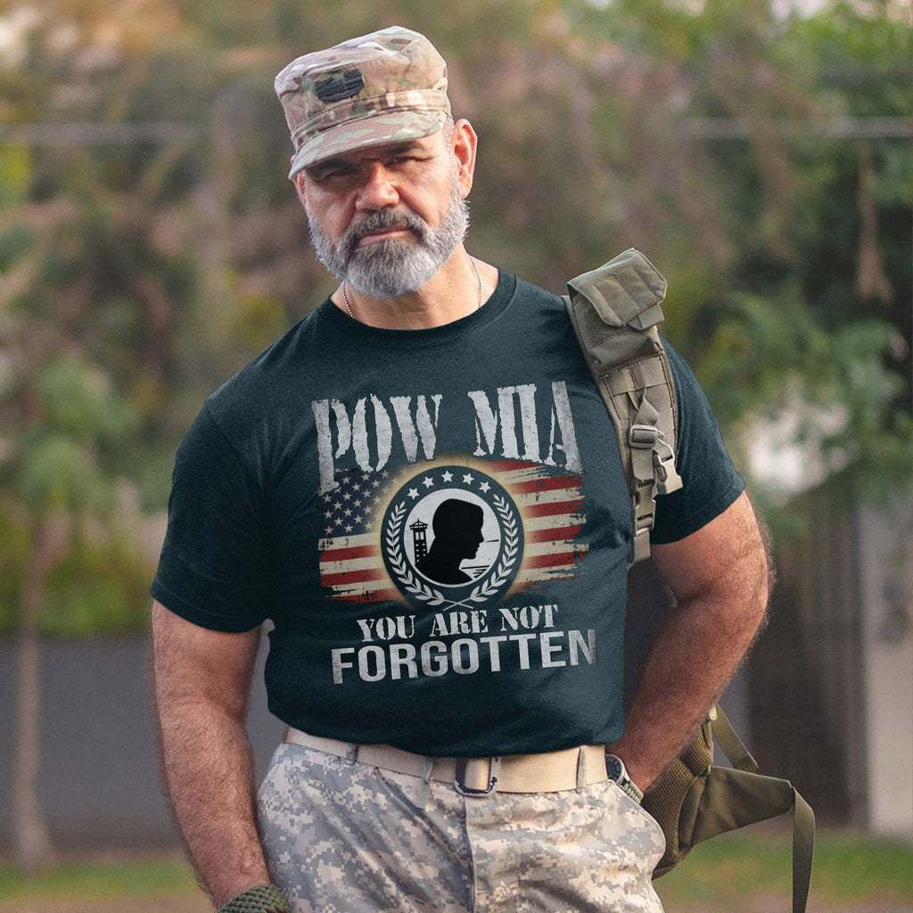 POW MIA You Are Not Forgotten US Military T-Shirt product image 8