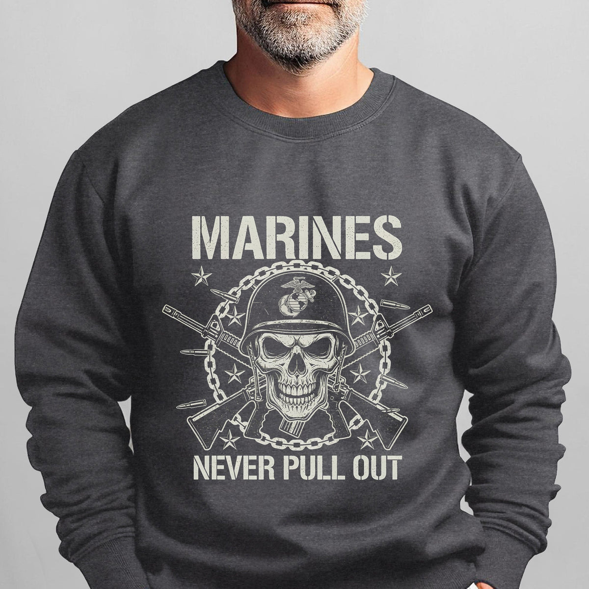 Marines Never Pull Out Proud US Sweatshirt product image 7
