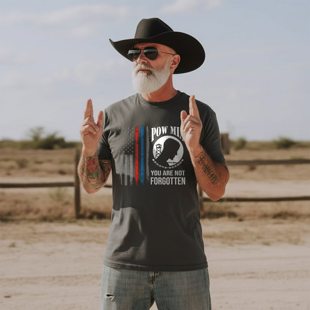 POW MIA Never Forgotten Honoring US T-Shirt product image 4