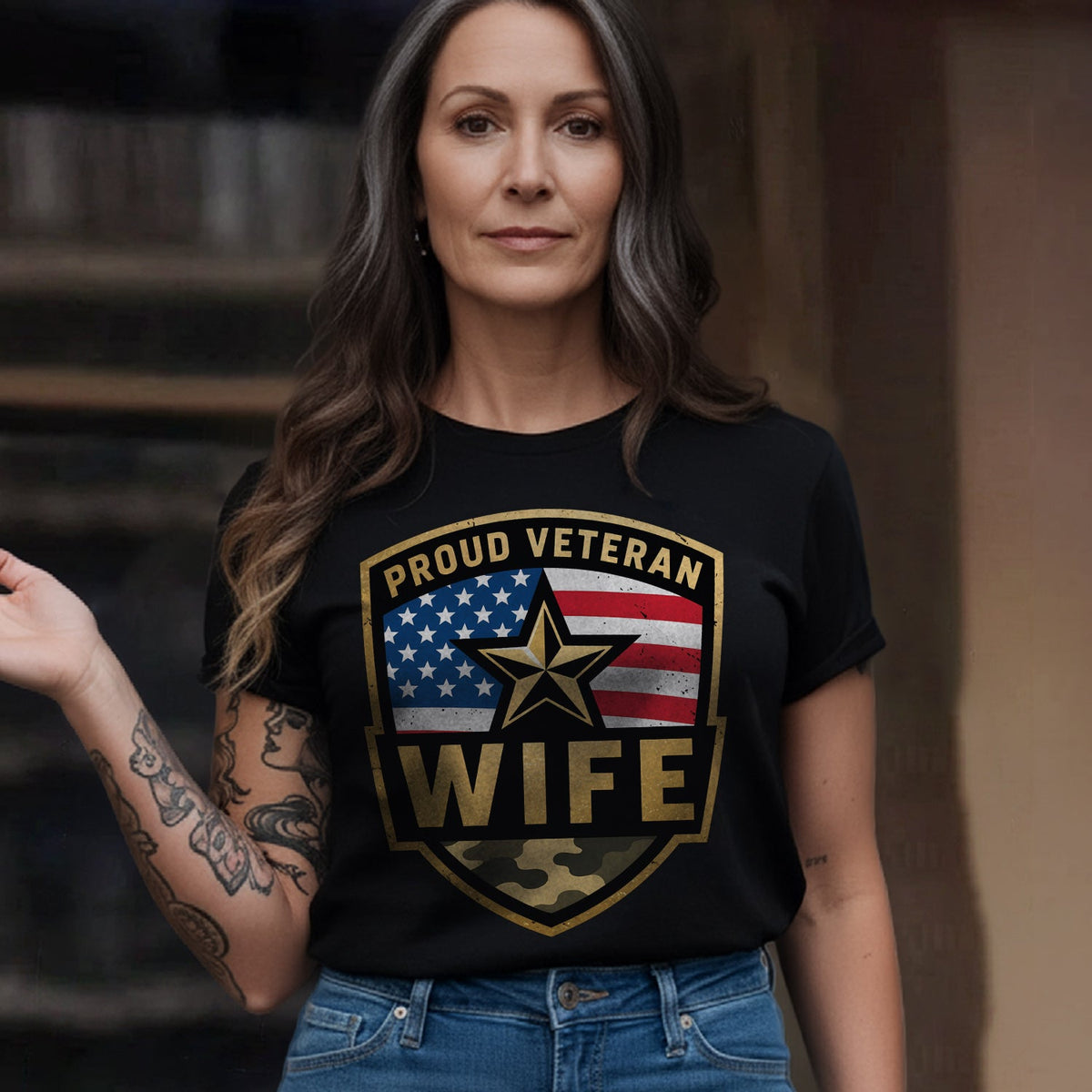 Proud Veteran Wife Honoring Love Strength and Sacrifice product image 2