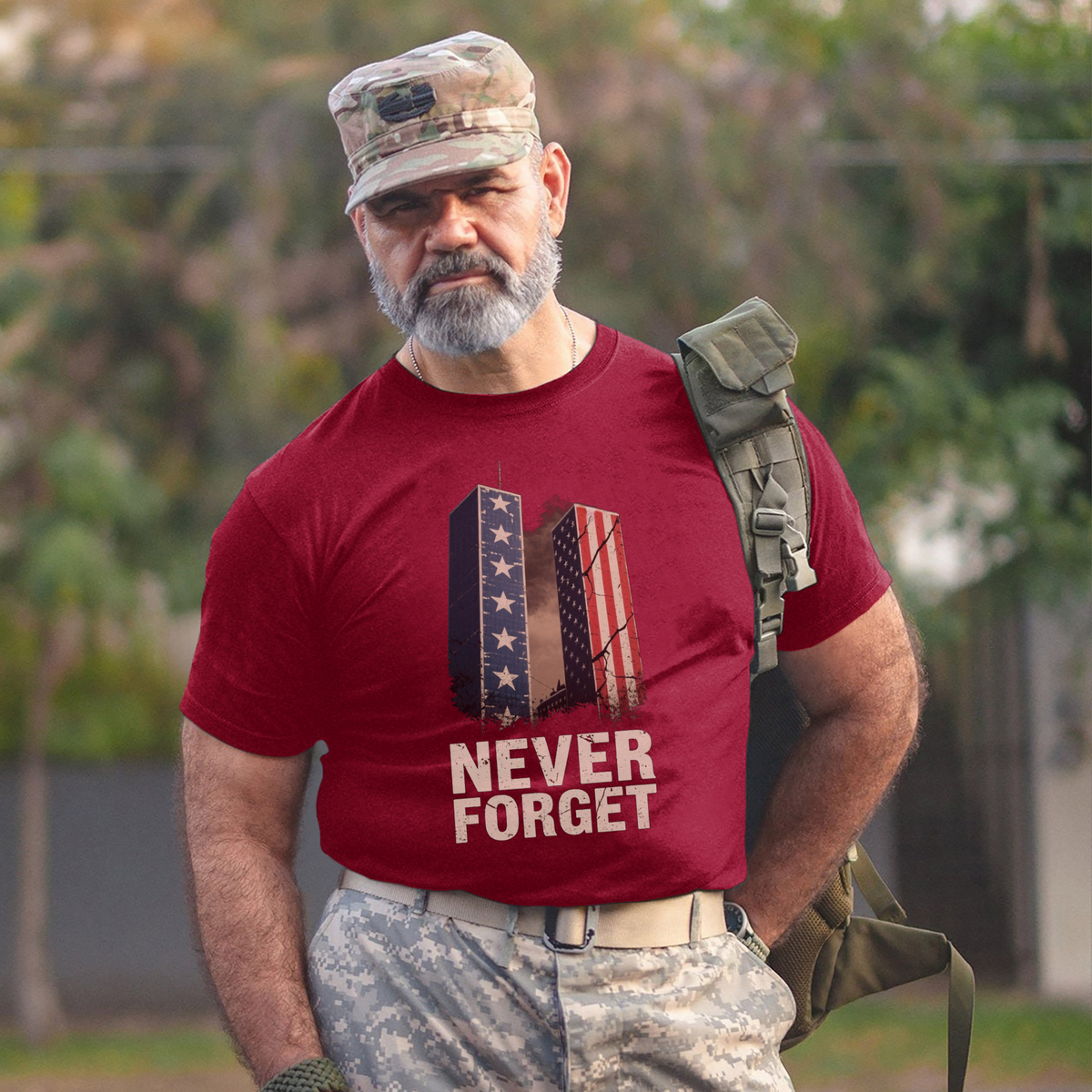 Never Forget Proud U.S. Veteran T-Shirt product image 9