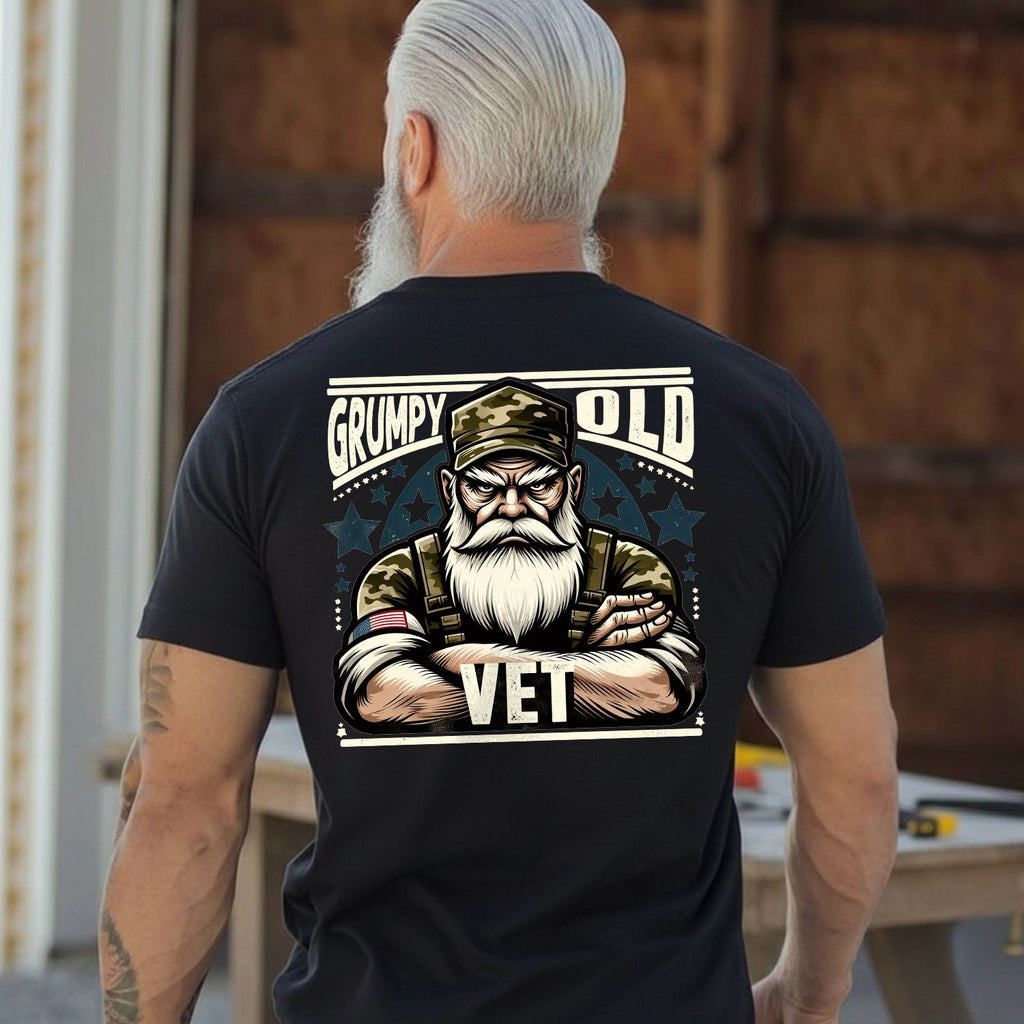 Grumpy Old Vet Proud US Military Veteran T-Shirt product image 2