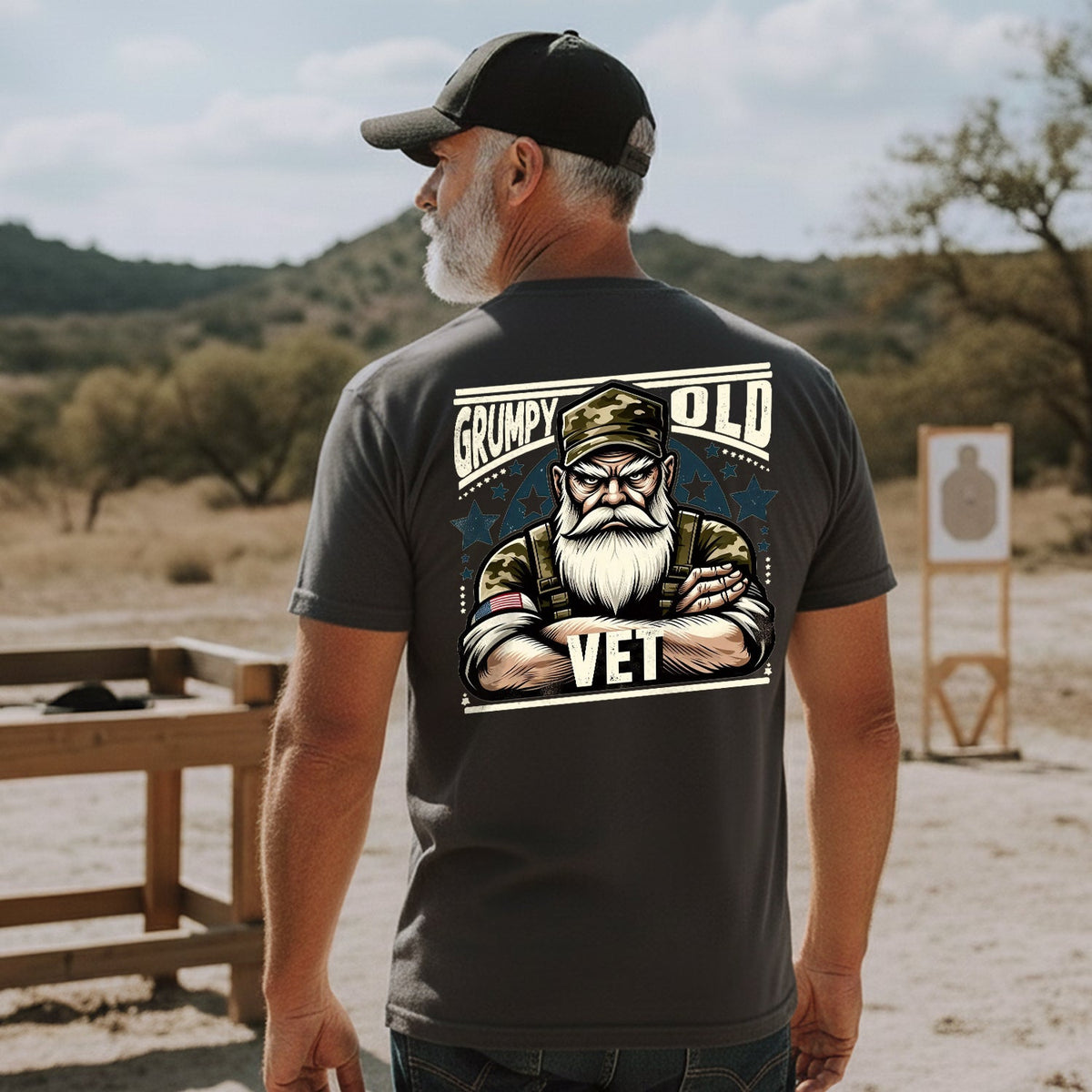 Grumpy Old Vet Proud US Military Veteran T-Shirt product image 4