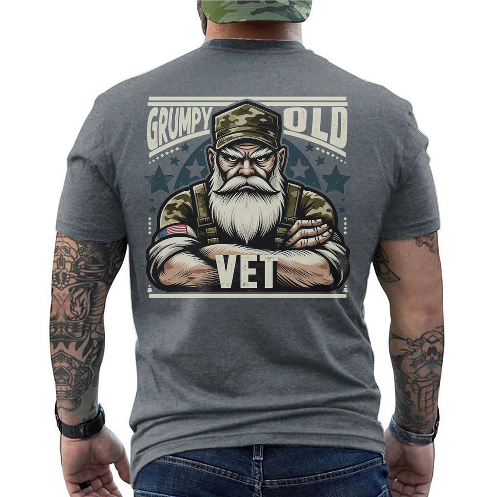 Grumpy Old Vet Proud US Military Veteran T-Shirt product image 13