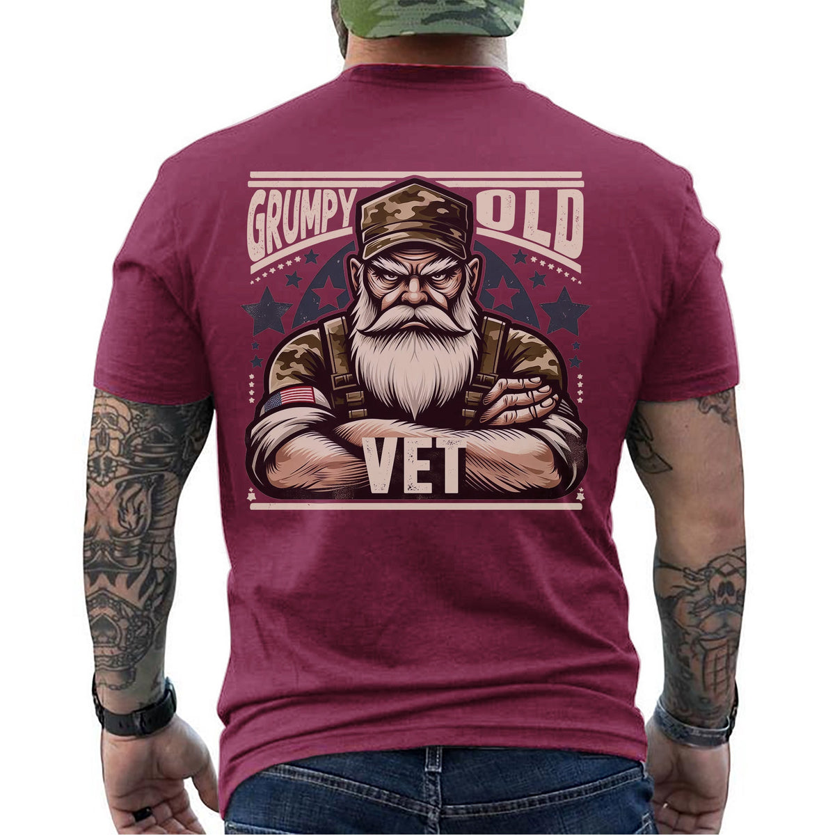 Grumpy Old Vet Proud US Military Veteran T-Shirt product image 11