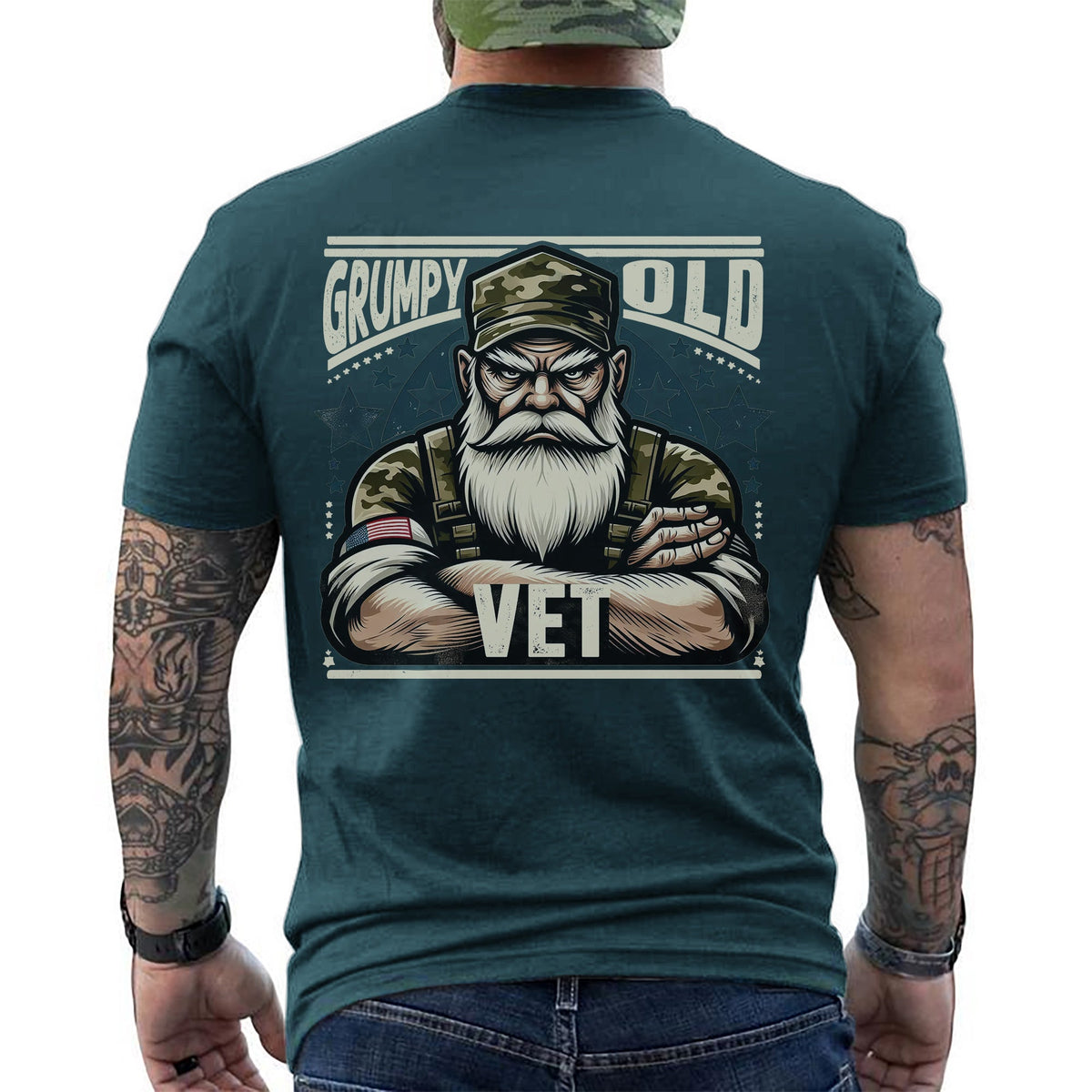 Grumpy Old Vet Proud US Military Veteran T-Shirt product image 8