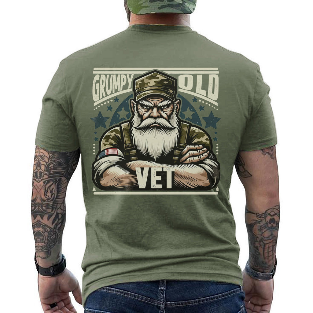 Grumpy Old Vet Proud US Military Veteran T-Shirt product image 6