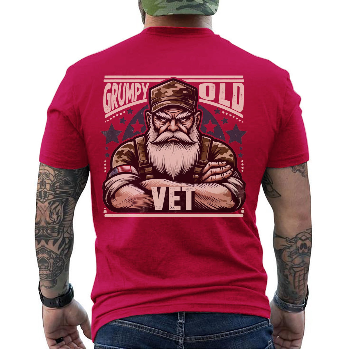 Grumpy Old Vet Proud US Military Veteran T-Shirt product image 9