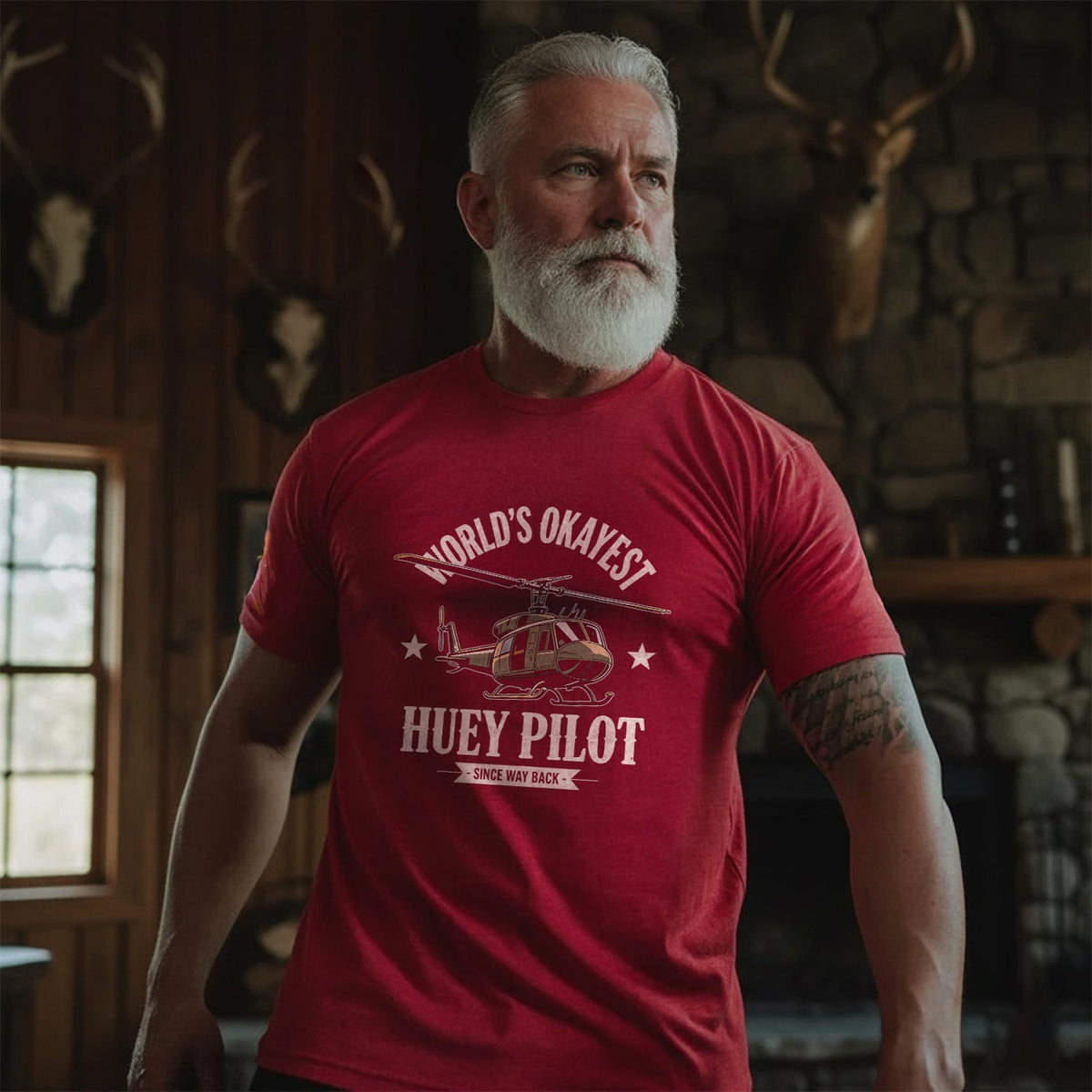 World’s Okayest Huey Pilot Since Way Back T-Shirt product image 2